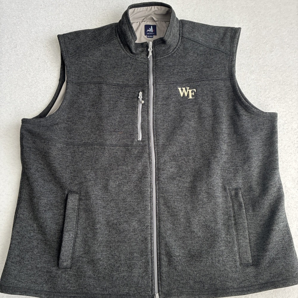 Johnnie-O Wake Forest Full Zip Vest Black XXL 2XL Football College NCAA Autumn